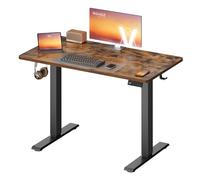 VASAGLE Bureau Électrique Réglable en Hauteur, Bureau Assis-Debout, Table, Rappel de Sédentarité, Fonction Mémoire 4 Hauteurs, Télétravail, 100 x 60 cm, Marron Rustique LSD310KD03