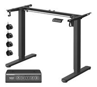 VASAGLE Bureau Électrique Réglable en Hauteur, Cadre de Bureau Assis-Debout, Support de Table, sans Plateau de Table, avec 2 Crochets, Fonction Mémoire 3 Hauteurs, Acier, Noir d'encre LSD021B01V2