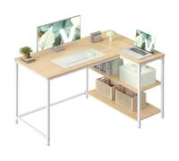 VASAGLE Bureau Gaming en L, avec Étagères, 110 x 80 cm