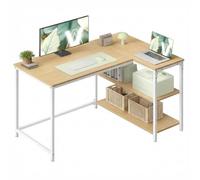 VASAGLE Bureau Gaming en L, avec Étagères, 120 x 80 cm