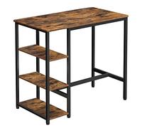 VASAGLE Bureau Informatique, Bureau avec Rangement, Table Haute, Cadre en Acier, Poste de Travail, 109 x 60 x 100 cm, Montage Facile, Style Industriel, Marron Rustique et Noir LBT11X