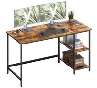 VASAGLE Bureau pour Ordinateur, Table Informatique, 140 x 60 x 76 cm | Style Moderne, pour Bureau à Domicile, Chambre à Coucher, Salon, Marron Rustique et Noir Mat, Collection BARNET LWD55X