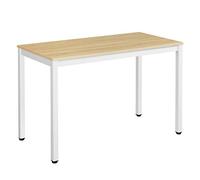 VASAGLE Bureau, Table d’Ordinateur, Table Informatique, Poste de Travail, Montage Facile, 120 x 60 x 75 cm, Couleur Boisée et Blanc LWD64N