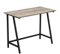 VASAGLE Bureau, Table Informatique, Table d’Ordinateur, Cadre en Acier, Dessus de Table Rustique, Poste de Travail, Montage Facile, 100 x 50 x 75 cm, Style Industriel, Grège et Noir LWD040B02