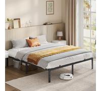VASAGLE Cadre de Lit 160 x 200 avec Sommier Métal, Cadre en Métal, Espace de Rangement au Dessous, Moderne, Lit d'Invité, Montage Facile, Noir d'encre RMB135B01