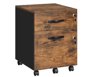 VASAGLE Caisson Bureau, Petit Meuble de Rangement Mobile, 2 Tiroirs