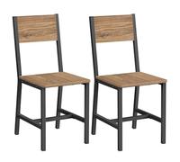 VASAGLE Chaise Salle à Manger Lot de 2, Cadre en Acier, Style Industriel, pour Salle à Manger, Salon, Cuisine, Marron Blé et Noir d'encre LDC092Y101