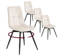 VASAGLE Chaises de Salle à Manger en Velours, Lot de 4, Pivotantes à 360°
