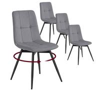 VASAGLE Chaises de Salle à Manger en Velours, Pivotantes à 360°, Ergonomiques, Lot de 4, 43 x 52 x 83 cm, pour Salon et Bureau, Gris Ardoise, Collection Tyra KDC198G101