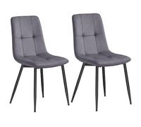 VASAGLE Chaises de Salle à Manger en Velours, Supporte 120 kg Chacune, Chaises de Cuisine avec Pieds Réglables, Style Moderne, Rembourrées, pour Salon, Lot de 4, Gris Ardoise KDC080GN01