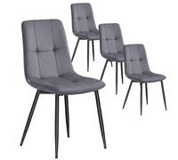 VASAGLE Chaises de Salle à Manger en Velours, Rembourrées, Lot de 4