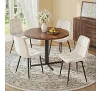 VASAGLE Chaises de Salle à Manger en Velours, Supporte 120 kg Chacune, Chaises de Cuisine avec Pieds Réglables, Style Moderne, Rembourrées, pour Salon, Lot de 4, Beige Cappuccino KDC080LH01