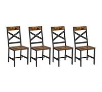 VASAGLE Lot de 2 chaises de Salle à Manger, chaises de Cuisine pour Salle à Manger, Cadre en Acier, Design Ergonomique, Style Industriel, pour Salon, Salle à Manger, Marron Rustique et Noir LDC094B01