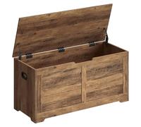 VASAGLE Coffre de Rangement, Banc à Chaussures, avec 2 Charnières de Sécurité, Imitation Grange, 40 x 100 x 46 cm, pour Entrée, Couloir, Chambre, Salon, Marron Miel LSB061K01