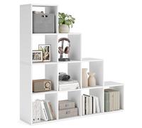 VASAGLE CUSTOS Collection - Bibliothèque à 10 Compartiments, Étagère avec Casiers Ouverts, Meuble de Rangement, pour Décorations, Salon, Chambre, Bureau, Blanc Nuage LBC10WTV2