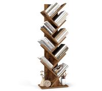 VASAGLE Custos Collection - Bibliothèque Arbre, Bibliothèque Moderne sur Pied, pour Chambre, Salon, Bureau, 20 x 38 x 115,2 cm, Marron Rustique LBC609KD01