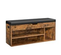 VASAGLE Custos Collection - Bibliothèque en Bois, Étagère de Rangement, Meuble de Rangement Cube, pour Salon Bureau, Marron Rustique et Noir d’Encre LHS130KD03