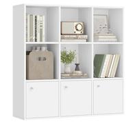 VASAGLE Custos Collection - Bibliothèque, Étagère, Meuble de Rangement, Armoire, 3 Placards avec Portes en Bas, pour Salon, Chambre, Chambre d'enfant, Bureau, Moderne, Blanc LBC33WTV1