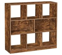 VASAGLE CUSTOS Collection - Bibliothèque, Étagère, Meuble de Rangement avec Compartiments Ouverts, pour Salon, Chambre, Bureau, Cloison Séparateur, 97,5 x 30 x 100 cm, Marron Rustique LBC52BXV1