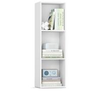 VASAGLE Custos Collection - Bibliothèque, Étagère sur 3 Niveaux, Meuble de Rangement, avec Compartiments Ouverts, pour Salon, Chambre, Bureau, Blanc Nuage LBC433W01