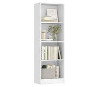 VASAGLE Custos Collection - Bibliothèque, Étagère sur 4 Niveaux, Meuble de Rangement Ouvert, Étagère, pour Salon, Bureau, Salle à Manger, Blanc Nuage LBC104W