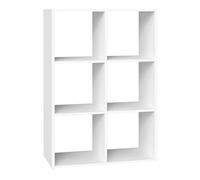 VASAGLE Custos Collection - Bibliothèque, Meuble de Rangement, avec Compartiments Ouverts, pour Salon, Chambre, Bureau, Étagère sur 3 Niveaux, 30 x 98 x 66,4 cm, Blanc Nuage LBC406WB01