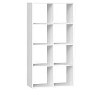 VASAGLE Custos Collection - Bibliothèque, Meuble de Rangement, avec Compartiments Ouverts, pour Salon, Chambre, Bureau, Étagère sur 4 Niveaux, 30 x 98 x 130,2 cm, Blanc Nuage LBC408WB01