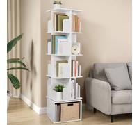 VASAGLE Custos Collection - Bibliothèque Rotative à 5 Niveaux, Bibliothèque Pivotante à 360°, avec Compartiments Ouverts, 40 x 40 x 155,8 cm, pour Chambre, Salon, Bureau, Blanc Nuage LBC472WB01