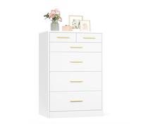 VASAGLE Custos Collection - Commode de Chambre, Armoire à Tiroirs pour Dressing, Style Moderne, Meuble TV pour Salon, 6 Tiroirs, 40 x 60,1 x 88,4 cm, Blanc Nuage LTS415WB01