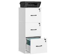 VASAGLE Custos Collection, Meuble de Bureau, avec 3 Tiroirs Verrouillables
