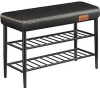 VASAGLE EKHO Collection - Banc pour chaussures, banc pour l'entrée et la chambre à coucher, revêtement en PU avec surpiqûres, style mid-century moderne, capacité de charge 135 kg, 30 x 80 x 50 cm