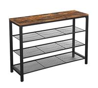 VASAGLE Étagère à Chaussures, Organisateur pour Chaussures, Rangement, 100 x 30 x 72 cm, pour entrée, Salon, Chambre, Structure Simple, Style Industriel, Marron Rustique et Noir LBS14BX