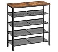 Meuble à chaussures - VASAGLE - 5 niveaux - 4 étagères grillagées - Marron rustique