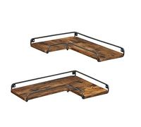 VASAGLE Lot de 2 Étagères d’Angle en L, Style Industriel Marron & Noir