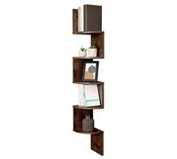 VASAGLE Étagère d’Angle Murale, Étagère de Rangement à 5 Niveaux, Étagère à Plantes, pour Chambre à Coucher, Salon, Salle de Bain, Bureau à Domicile, Marron Rustique