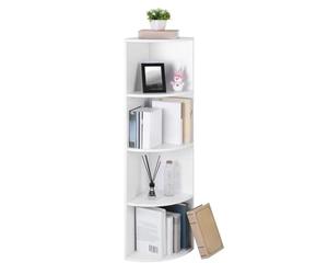 VASAGLE Étagère d'angle à 4 Niveaux, Étagères de Rangement Autoportantes, Bibliothèque en Bois, pour Cuisine, Chambre, Salon, Bureau, Blanche LBC42WT