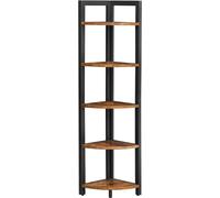 VASAGLE Étagère d'angle à 5 niveaux, bibliothèque d'angle, meuble de rangement polyvalent Étagère à plantes pour salon, chambre, bureau, style industriel