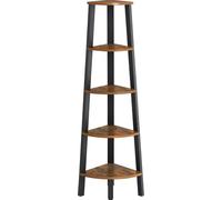 VASAGLE Etagère d'angle, bibliothèque avec 5 étagères au design industriel, étagère échelle avec cadre métallique, pour salon, bureau, vintage