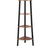 VASAGLE Etagère d'angle design industriel, Etagère verticale, bibliothèque, étagère échelle, montage facile, métal stable pour le cadre, 4 niveaux pour la maison,