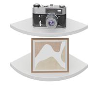 VASAGLE Étagère d'angle Murale, Panneau de Particules, Étagère Flottante, Lot de 2, 20 x 20 x 1,2 cm, Blanc, pour Entrée, Couloir, Chambre, Collection Colex LLS842WB01