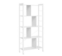 VASAGLE Étagère de Bureau à 5 Niveaux, Bibliothèque Ouverte sur Pied, Grande, Structure Métallique, Style Morderne, Blanc Érable et Blanc Nuage LBC012W44