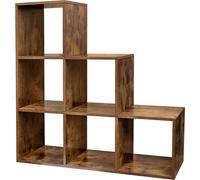 VASAGLE Étagère d'escalier, Bibliothèque avec 6 cubes, Étagère verticale, Étagère échelle, Panneau d'espace, Étagère cube, Autonome pour bureau, salon