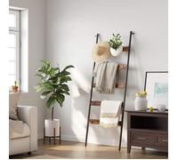 Étagère Échelle Inclinée, Porte-Serviettes, 5 Niveaux, Largeur 65 Cm, Cadre En Acier Marron