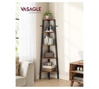 VASAGLE Étagère échelle industrielle, 5 niveaux, cadre acier, marron rustique et noir