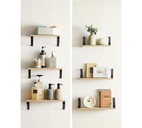 VASAGLE Etagère murale, étagère flottante, 3 pièces, 2 possibilités de fixation, étagère de rangement suspendue, pour salon, cuisine, bureau, salle de bain
