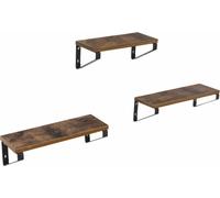 Vasagle étagère murale lot de 3 avec cadre noir, marron