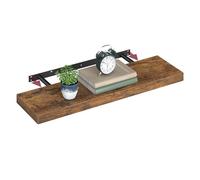 VASAGLE Étagères murales, Lot de 2, Tablettes flottantes, Étagères suspendues, pour Livre, Photo, décoration, 80 x 20 x 3,8 cm, en MDF, pour Salon, Cuisine, entrée, Chambre, Marron Rustique LWS28BX-2