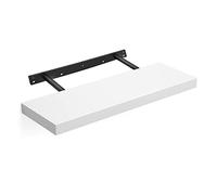 VASAGLE Étagère Murale, Tablette Flottante, Étagère Suspendue, pour Livres, Photos, décoration, 60 x 20 x 3,8 cm, en MDF, pour Salon, Cuisine, entrée, Chambre, Salle de Bain, Blanc LWS26WT