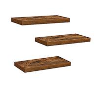 VASAGLE Étagères Murales, Lot de 3, Tablettes Flottantes, Étagères Suspendues, pour Livre, Photo, Décoration, 20 x 60 x 3,8 cm, en MDF, pour Salon, Cuisine, Entrée, Chambre, Marron Rustique LWS26BX-3