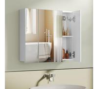 VASAGLE KAILYN Collection - Armoire Murale Salle de Bain, Placard avec Miroir, Meuble de Rangement 3 Portes, 15 x 60 x 55 cm, avec Étagère Réglable, Moderne, Blanc BBK22WT